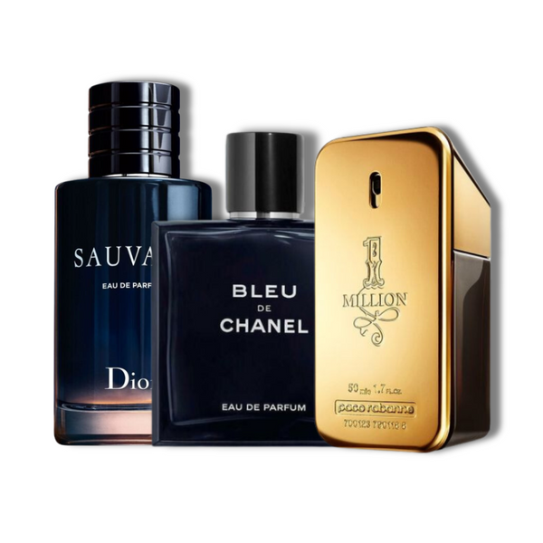 Combo de 3 perfumes - Bleu de Chanel + Sauvage + One Million 100ML