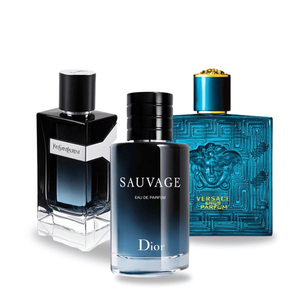 Combo 3 perfumes Dior SAUVAGE, Yves Saint Laurent Y MEN y Versace EROS 100ml