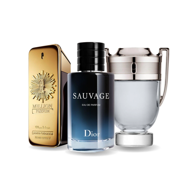 Combo 3 Perfumes Paco Rabanne ONE MILLION, Dior SAUVAGE e Paco Rabanne INVICTUS 100ml